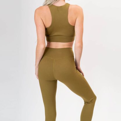 Hot Selling Custom Logo Racer Sport Bra Top Fitness Yoga Sets - Image 2