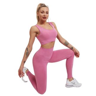 Private Label Women Fitness Gym Tracksuit Seamless Yoga Set