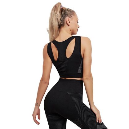 Private Label Women Fitness Gym Tracksuit Seamless Yoga Set - Image 3