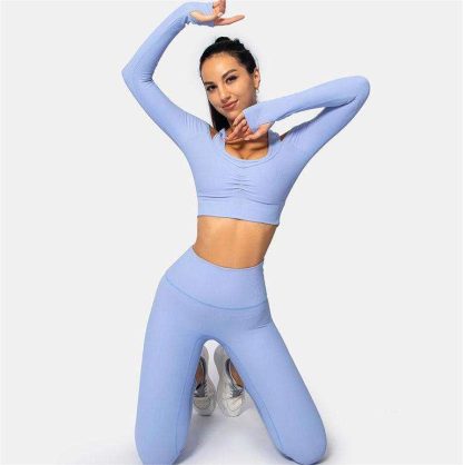 Wholesale Options Spandex Stretchable Comfortable Apparel Yoga Set - Image 3