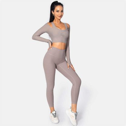 Wholesale Options Spandex Stretchable Comfortable Apparel Yoga Set - Image 4