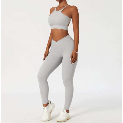 Custom Sports Two Piece Bra And Leggings Yoga Set Manufacturer - Image 2