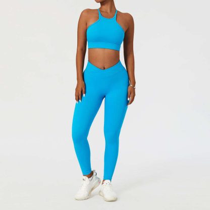 Custom Sports Two Piece Bra And Leggings Yoga Set Manufacturer - Image 4