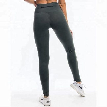 Spandex Gym Leggings Oem Back Zipper Pocket Womens Fitness Leggings - Image 3