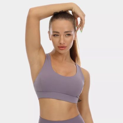 Custom Made Sports Bra Wholesale Cross Open Back High Impact Sports Bra - Image 2