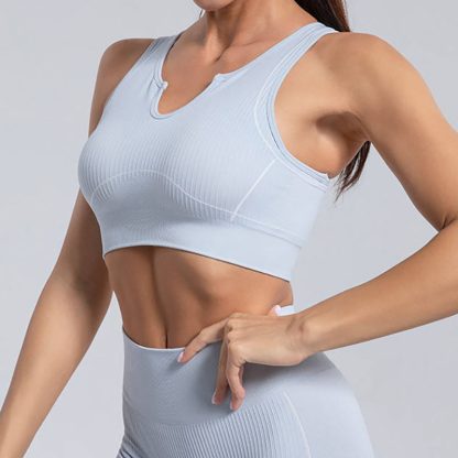 Custom Sports Bra and Leggings Quick Dry Soft Knitted Yoga Bra