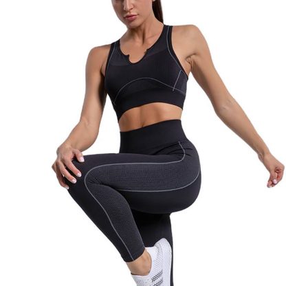 Custom Sports Bra and Leggings Quick Dry Soft Knitted Yoga Bra - Image 2