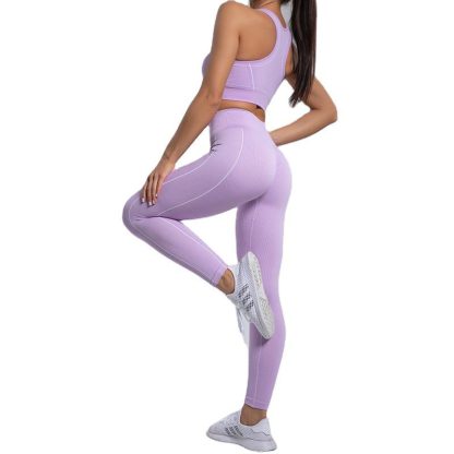 Custom Sports Bra and Leggings Quick Dry Soft Knitted Yoga Bra - Image 4