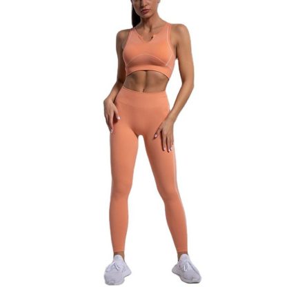 Custom Sports Bra and Leggings Quick Dry Soft Knitted Yoga Bra - Image 5