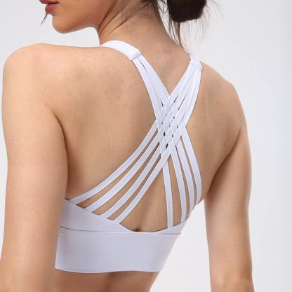 Personalized Sports Bra Sportswear Manufacturer Women Girls Running Nylon Cross Back Sports Bra - Image 2