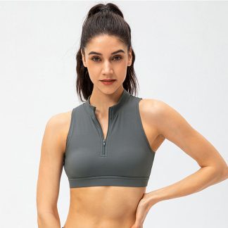 Quick Dry Running Crop Top Bra Open Back Women Sports Bra