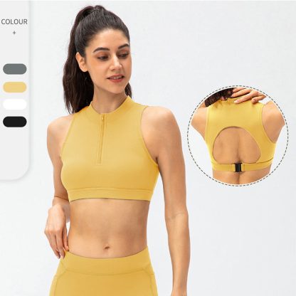 Quick Dry Running Crop Top Bra Open Back Women Sports Bra - Image 2