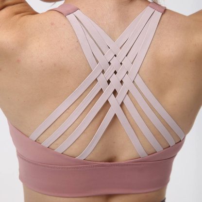 Personalized Sports Bra Sportswear Manufacturer Women Girls Running Nylon Cross Back Sports Bra - Image 5