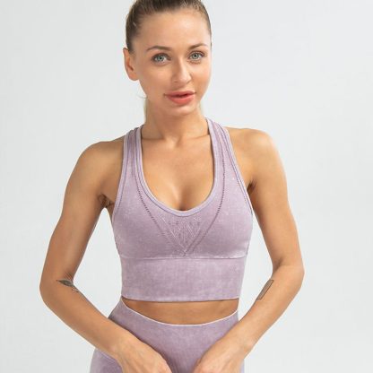Seamless Recycled Plastic Strap Yoga Top Hot Sports Bra