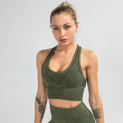 Seamless Recycled Plastic Strap Yoga Top Hot Sports Bra - Image 4