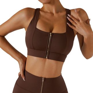 Sexy Sports Bra Wear Front Zipper Up Womens Sports Bra