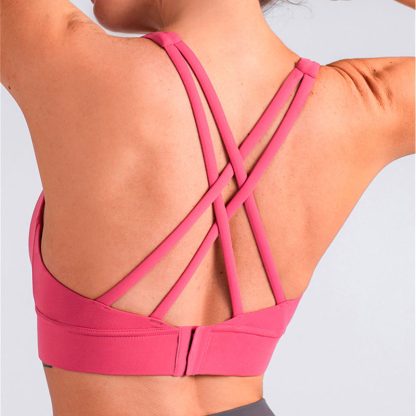 Sports Bra Outfit Custom Logo Workout Naked Feel Cross Back Fitness Sports Bra - Image 2
