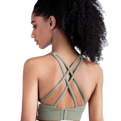 Sports Bra Outfit Custom Logo Workout Naked Feel Cross Back Fitness Sports Bra - Image 5