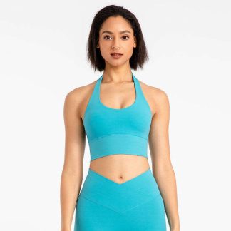 Womens Sports Bra Custom Fashionable Hang Neck Backless Yoga Bra