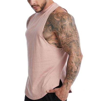 Wholesale Sports Men Tank Top Running Basketball Cotton Stringer - Image 2