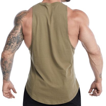 Wholesale Sports Men Tank Top Running Basketball Cotton Stringer - Image 3