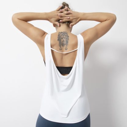 Custom Women Tank Top Loose Sexy Knitted Woven Workout Shirt - Image 2