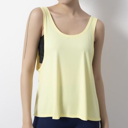 Custom Women Tank Top Loose Sexy Knitted Woven Workout Shirt - Image 3