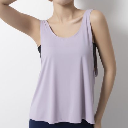 Custom Women Tank Top Loose Sexy Knitted Woven Workout Shirt - Image 4