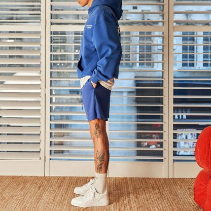 Custom 100% Cotton All Over Men Sweat 3d Screen Foam Puff Print Mesh Shorts - Image 3