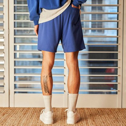 Custom 100% Cotton All Over Men Sweat 3d Screen Foam Puff Print Mesh Shorts - Image 4