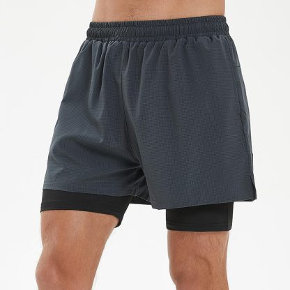 Custom Men Mesh Fabric Breathable 2 In 1 Track Running Shorts - Image 3
