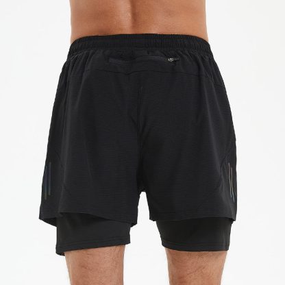 Custom Men Mesh Fabric Breathable 2 In 1 Track Running Shorts - Image 4