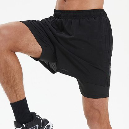 Custom Men Mesh Fabric Breathable 2 In 1 Track Running Shorts - Image 5