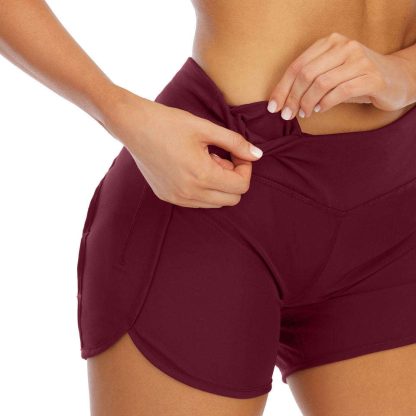 Customized Training Active Short Woven Zipper Pocket Women Shorts - Image 3