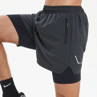 Men's Outdoor 2 In 1 Custom Men Sport Running Shorts