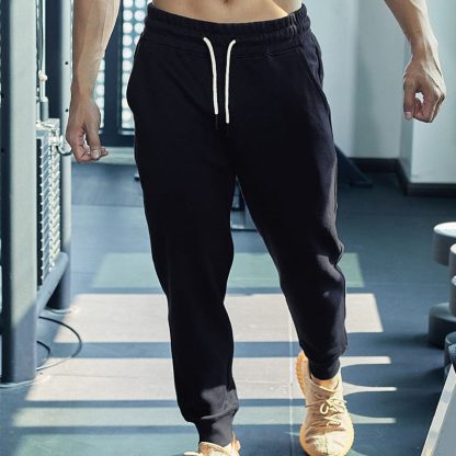 Men's Cotton Slim Fleece Joggers Athletic Running Sweatpants - Image 2