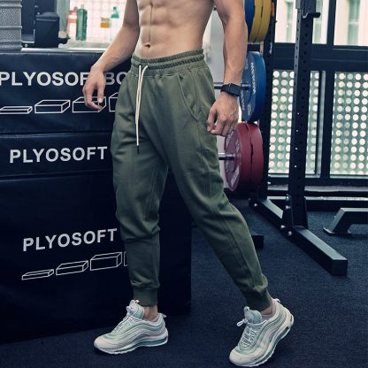 Men's Cotton Slim Fleece Joggers Athletic Running Sweatpants - Image 3