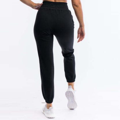 Fashion Style Custom Logo Cotton Elastic Waist Gym Sports Women Joggers - Image 4