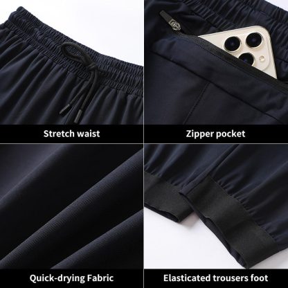 Wholesale Men Fitness Jogging Sport Zipper Pocket Gym Pants - Image 3