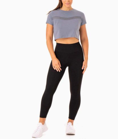 Plain Custom Logo Crop Top Sports T Shirts For Womens - Image 3