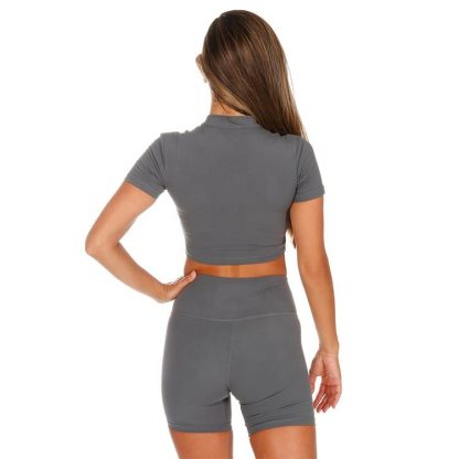 Wholesale Custom Yoga Sports T-shirt Crop Tops For Women - Image 5